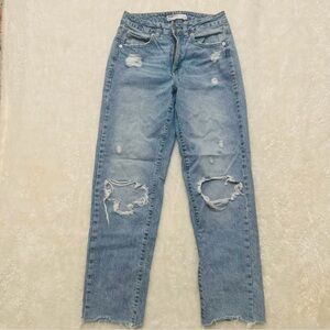 Distressed Blue Jeans